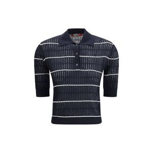 Max Mara Blue Silk Polo Women's Shirt